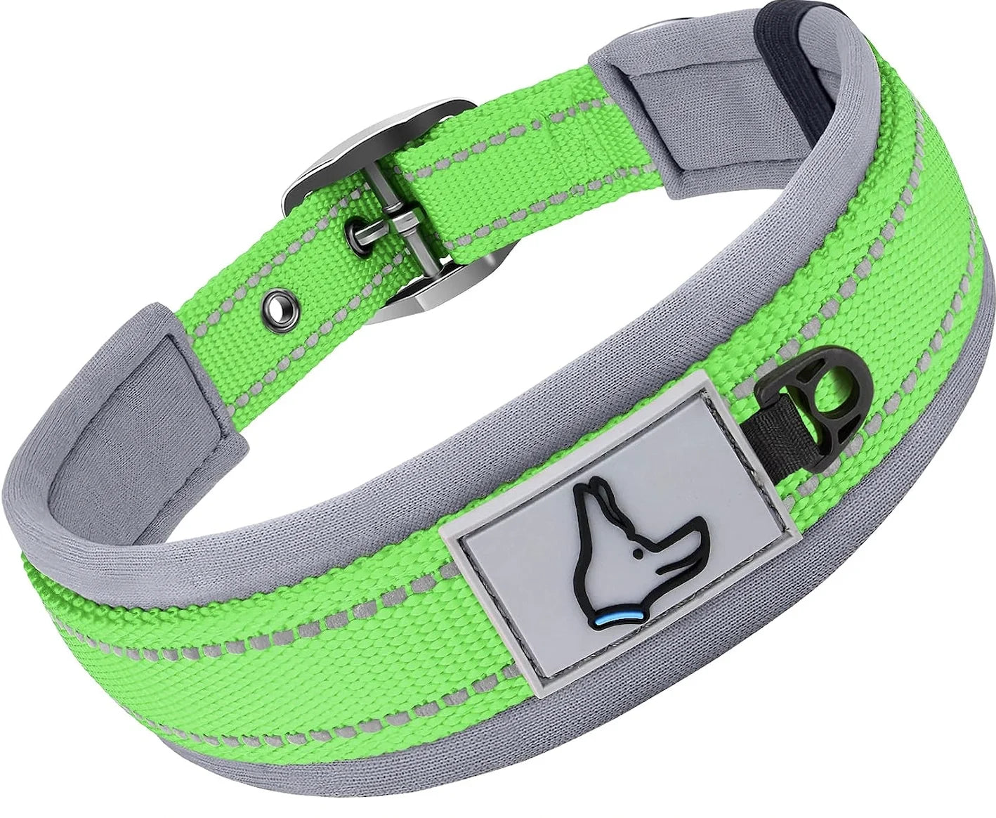 Padded Reflective Dog Collar | Adjustable Heavy-Duty Nylon & Neoprene
