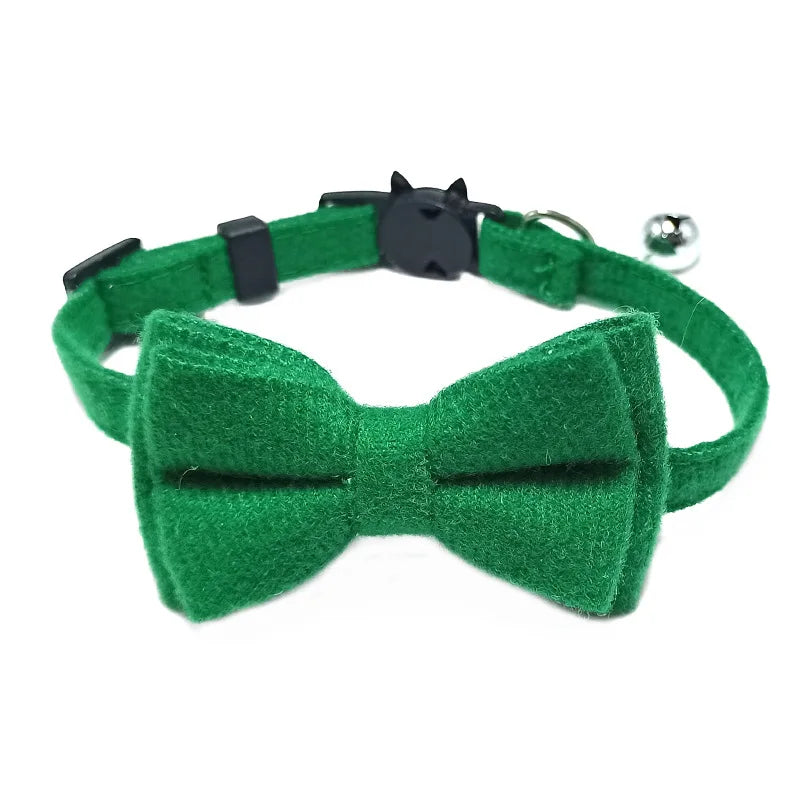 Collier pour chat sécurisé avec nœud papillon et clochette - Motif écossais