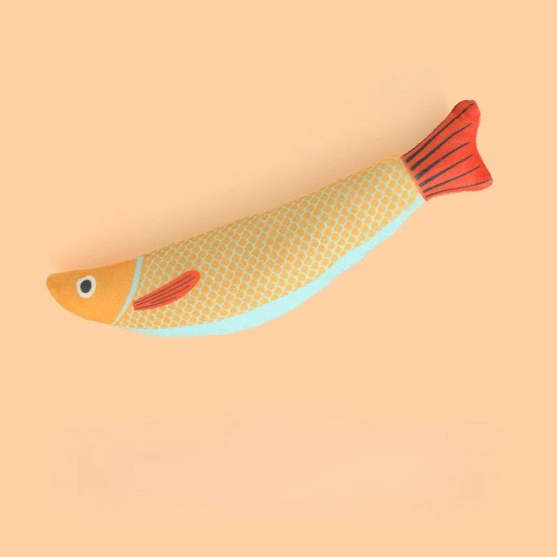 Interactive Plush Fish Cat Toy