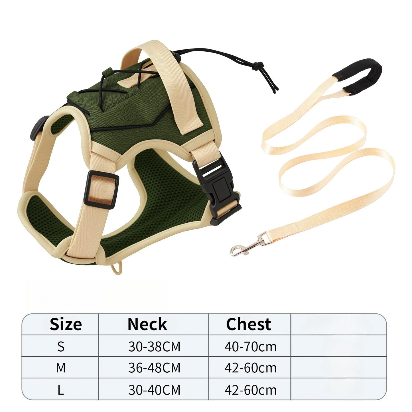 Tactical No-Pull Dog Harness with Handle – Adjustable Vest for Large Dogs