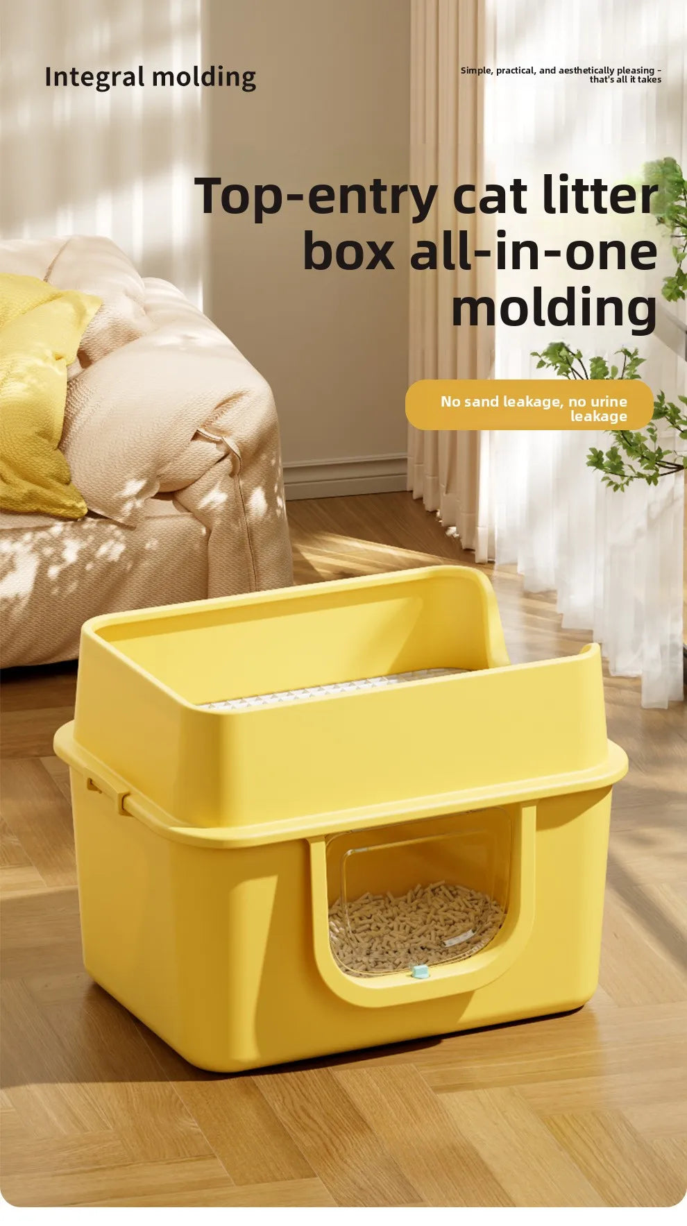 Top Entry Self-Cleaning Cat Litter Box with Odour Control & Anti-Splash Drawer