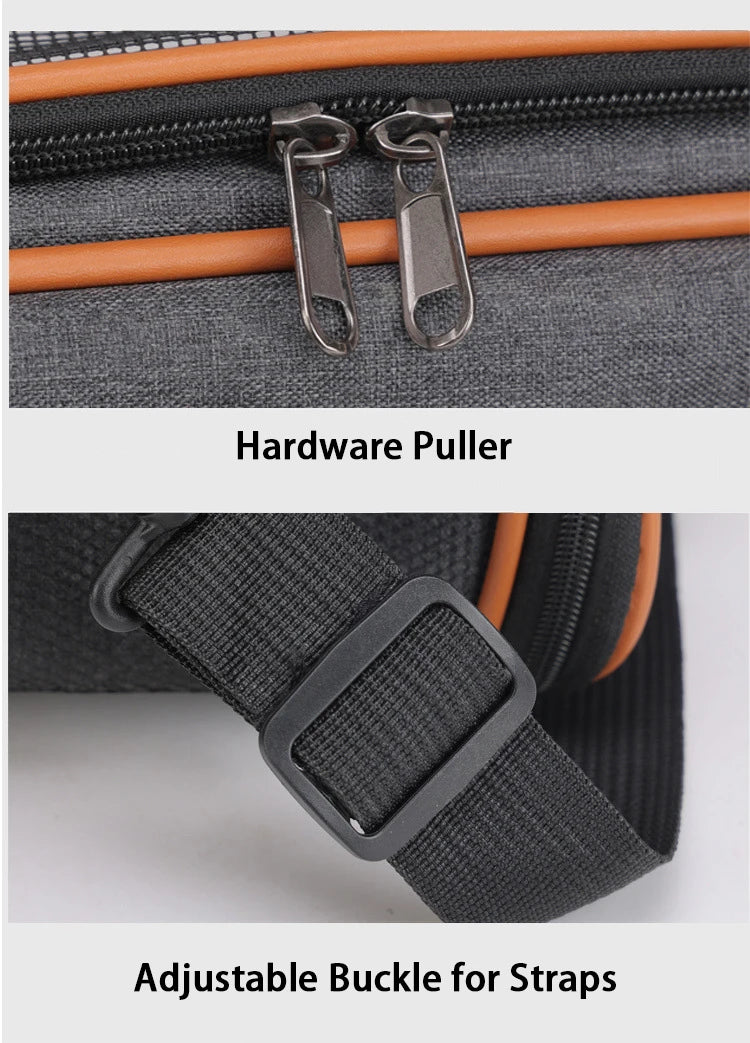 Anti-Collapse Pet Carrier Handbag with Storage Pockets