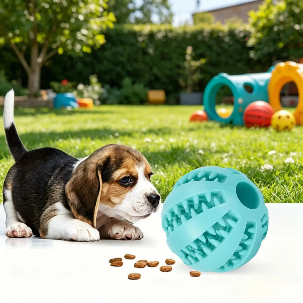 Bite-Resistant Treat Dispensing Dog Ball
