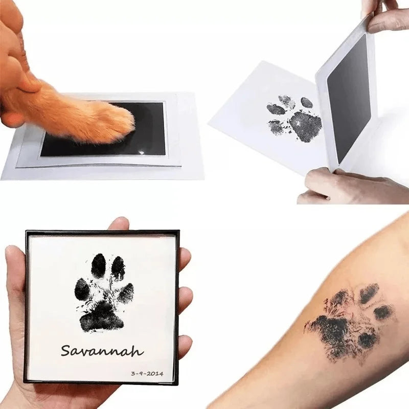 Tampon encreur sans contact pour empreintes de pattes d'animaux – Kit souvenir commémoratif pour chiens et chats