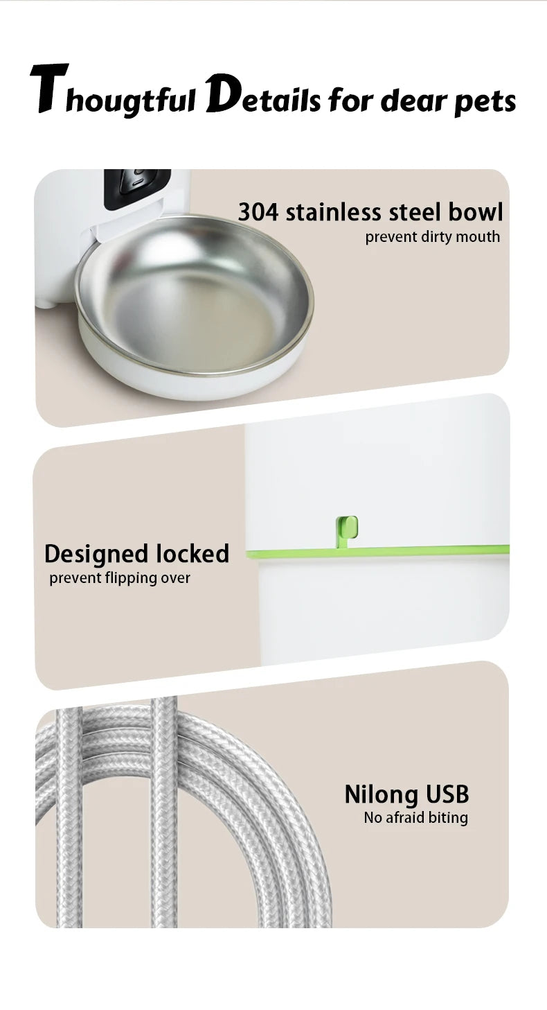 Smart Camera Pet Feeder with 1080P HD & 5G WiFi