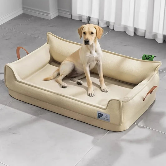 Orthopedic Leather Dog Sofa Bed — Waterproof, Washable & Non-Slip