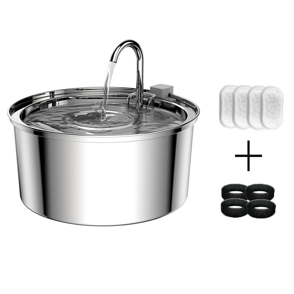 3.2L Stainless Steel Pet Water Fountain with Motion Sensor