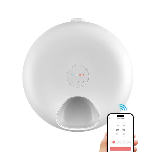 Distributeur automatique de nourriture pour animaux de compagnie Wi-Fi pour aliments secs, humides et surgelés, avec minuteur et contrôle des portions, amovible, pour chiens et chats.