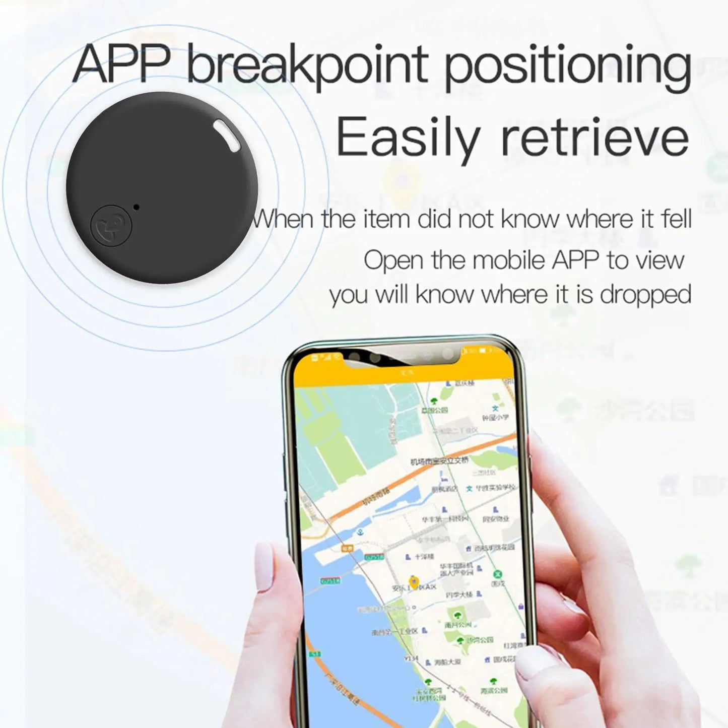 Round Bluetooth Anti-Lost Tracker Tag for Pets, Keys & Bags