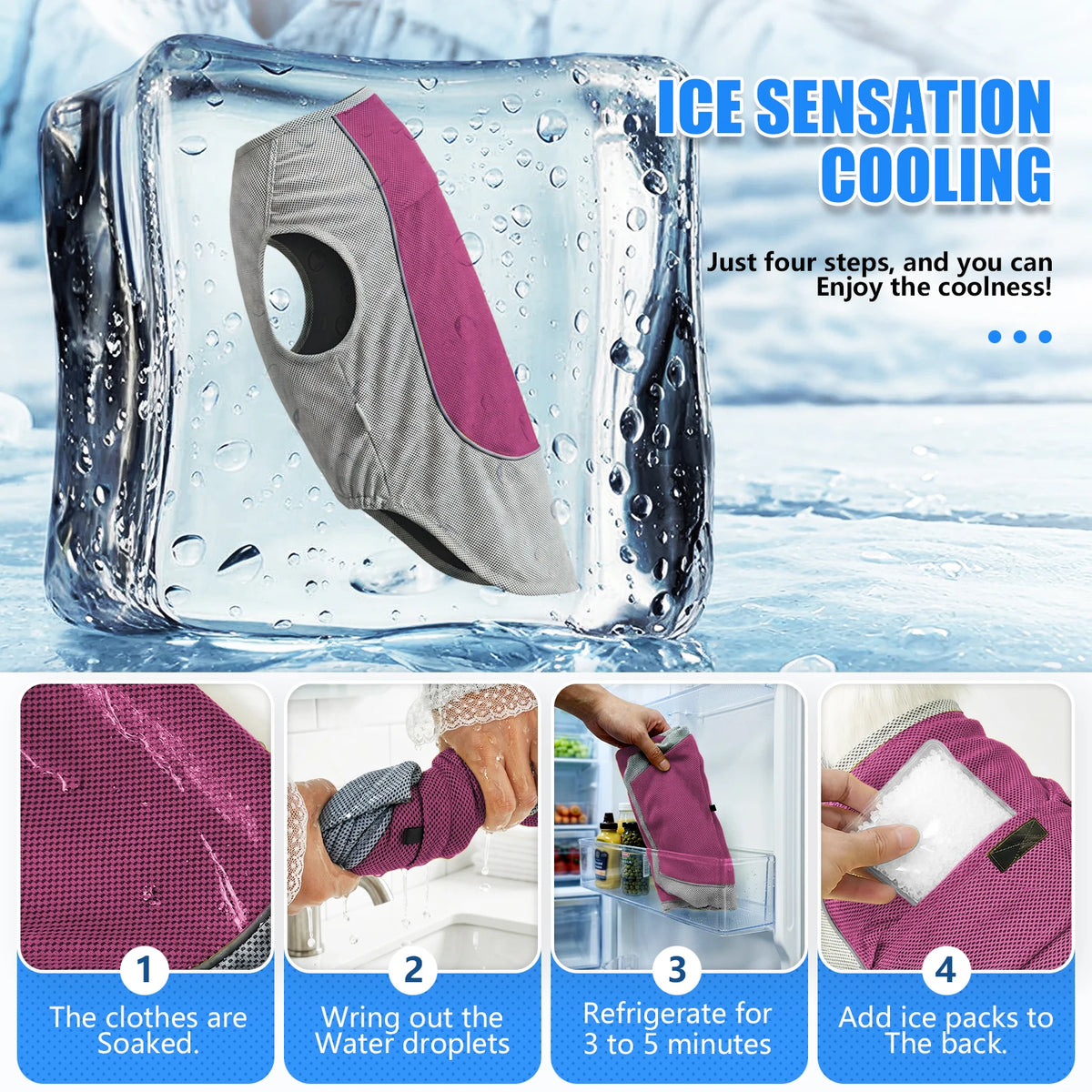 Breathable Dog Cooling Vest with Ice Pack Pocket — Heatstroke Prevention