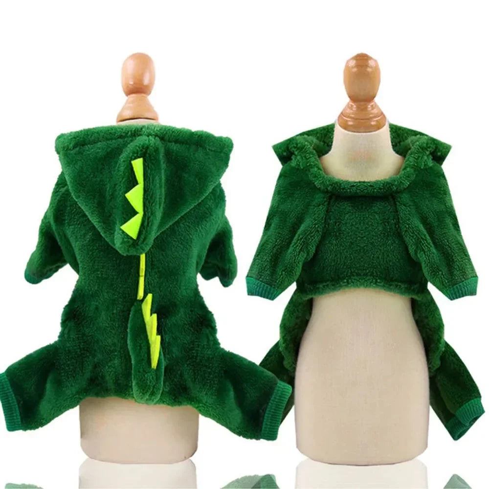 Dinosaur Pet Costume - Fleece Hoodie for Small Dogs & Cats