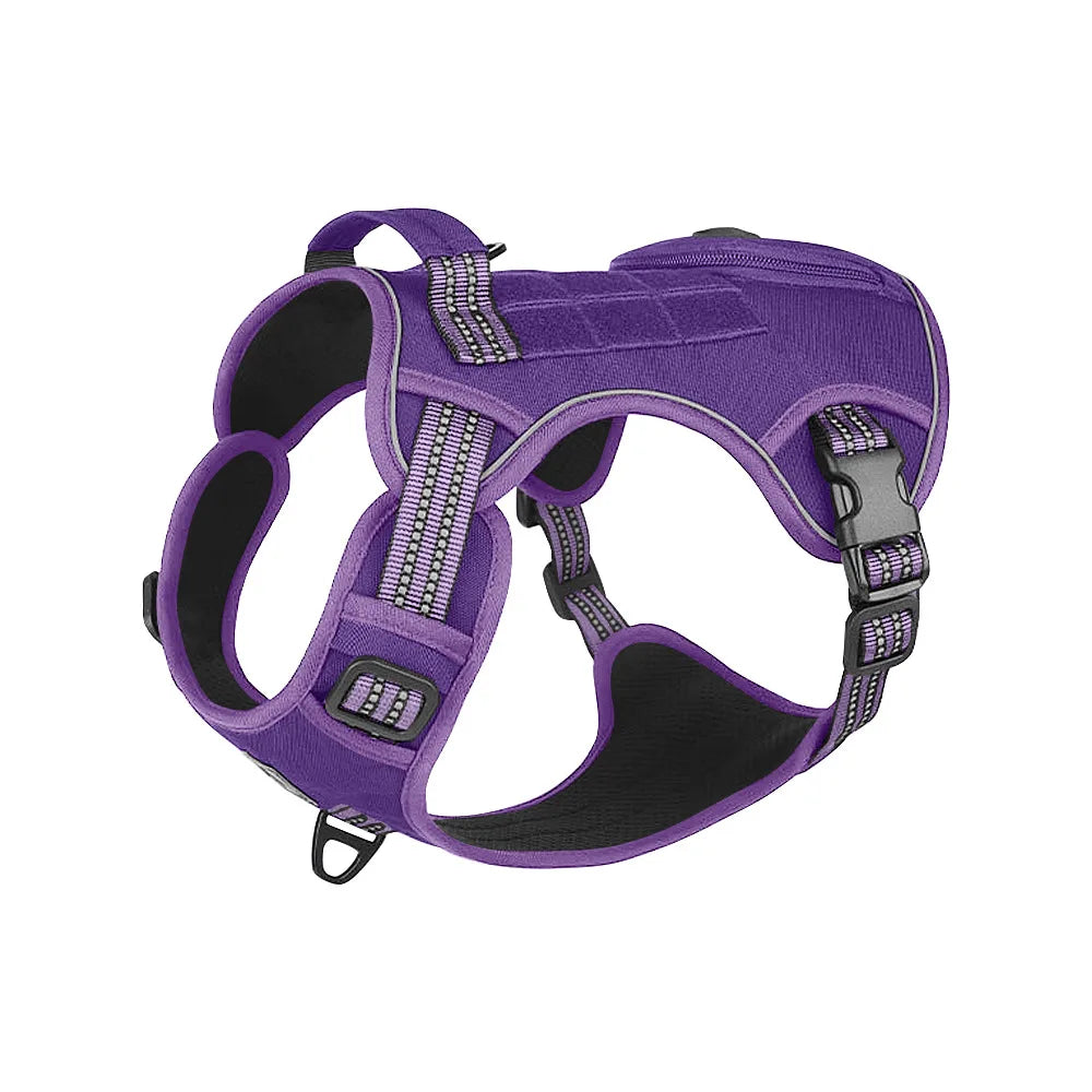 Harnais tactique anti-traction réfléchissant pour chiens de taille moyenne et grande