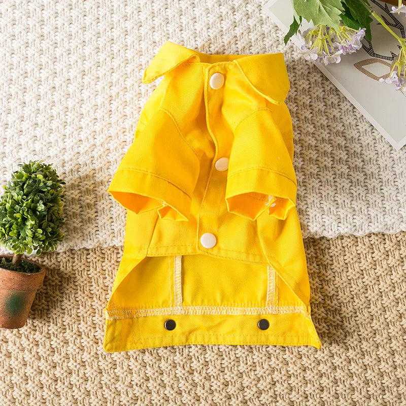 Pet Denim Jacket with Leash Holes — Lightweight Spring & Autumn Dog & Cat Clothes