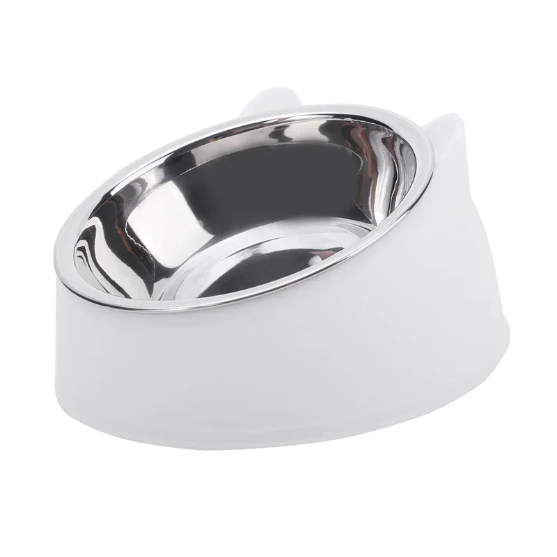 Cat Ear Stainless Steel Pet Bowl with Non-Slip Base