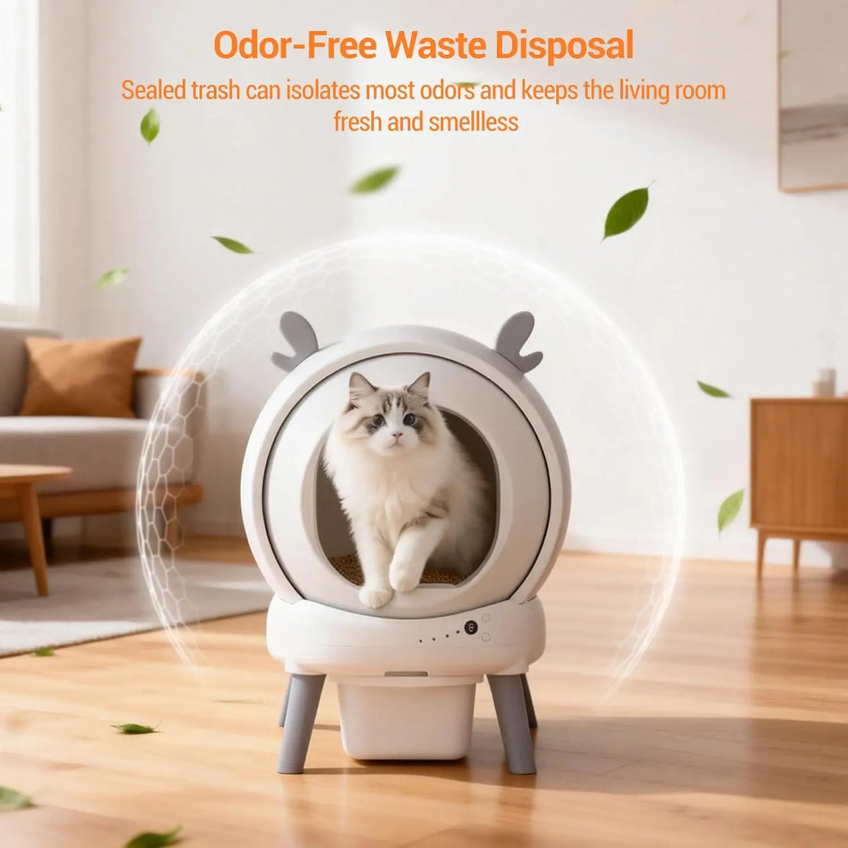 65L Self-Cleaning Cat Litter Box | 9 Safety Sensors | Triple Odour Control | App & UK Plug