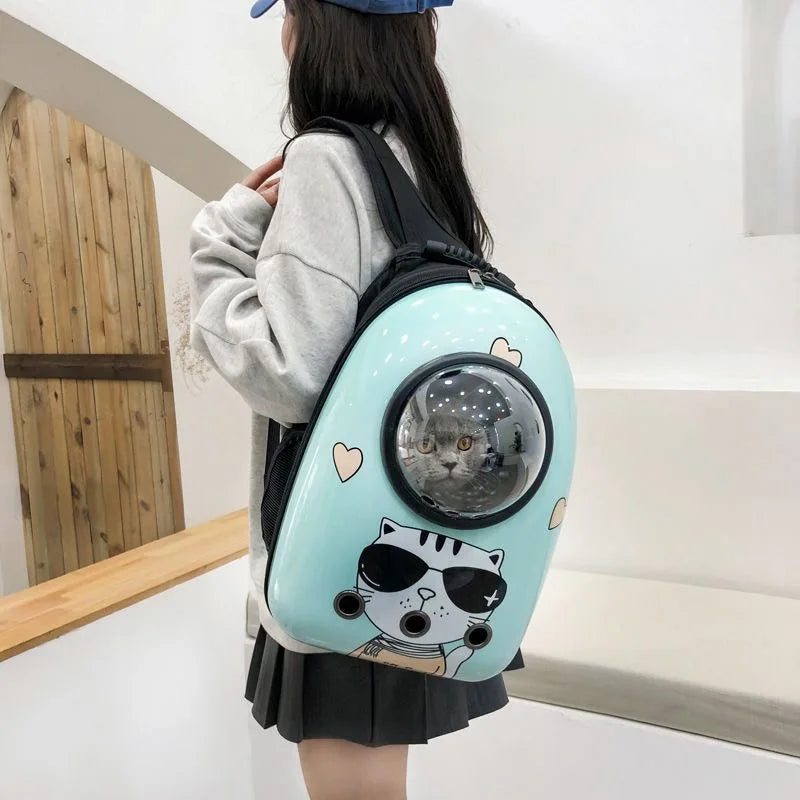Cartoon Print Breathable Cat Backpack Carrier