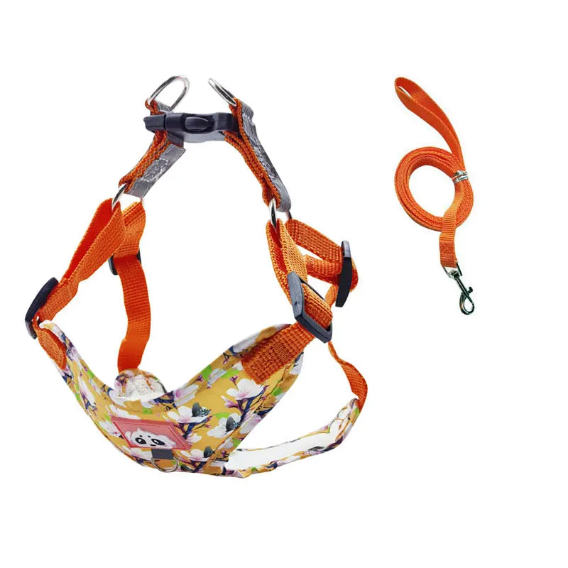 Adjustable Dog Harness & Leash Set with Reflective Strips