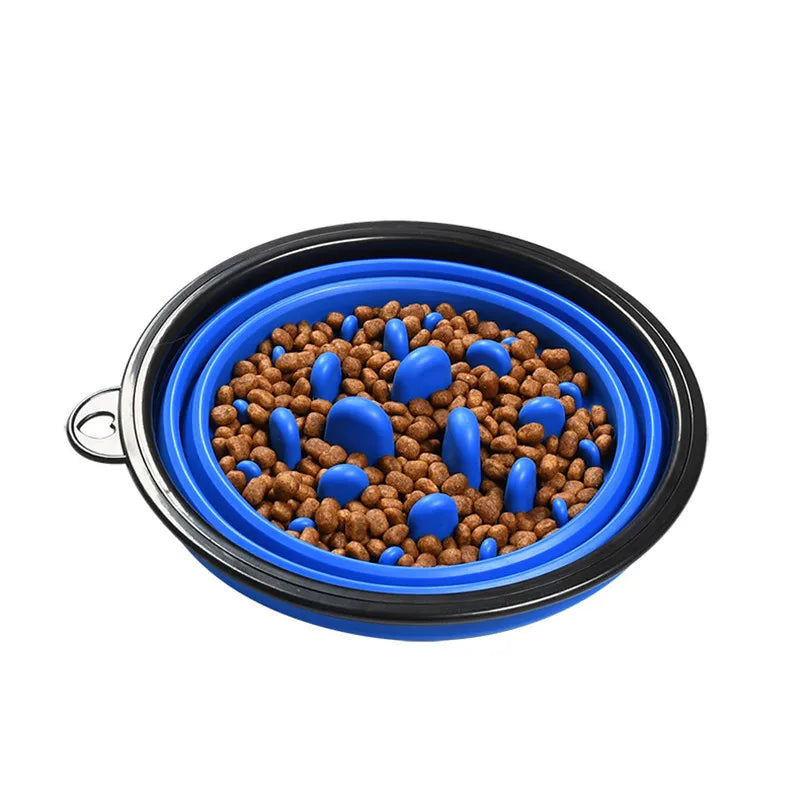 Foldable Dog Slow Feeder Travel Bowl