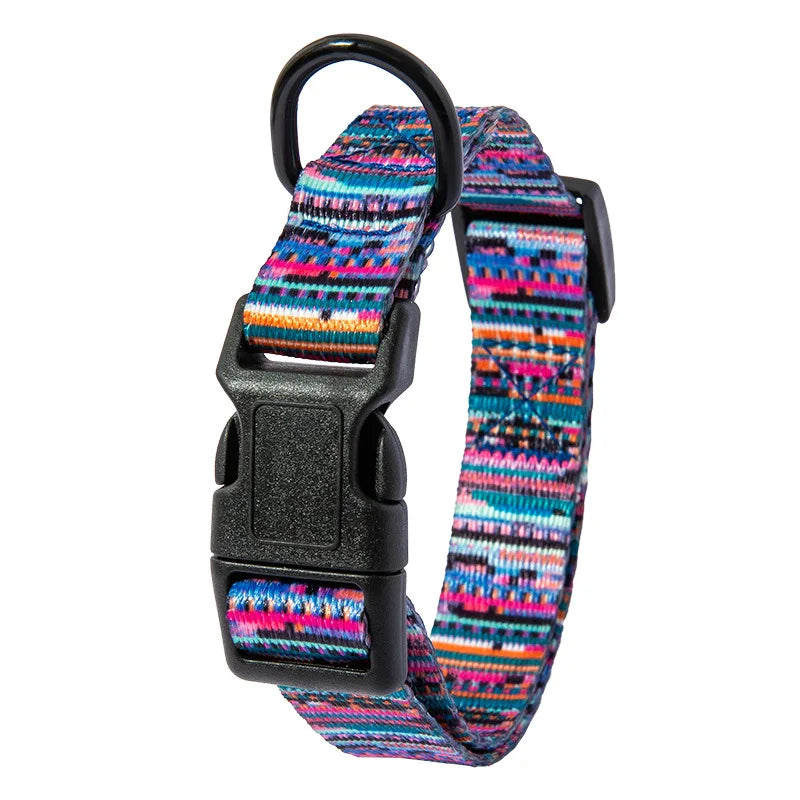 Bohemian Style Dog Collar & Leash Set – Adjustable for Small, Medium & Large Dogs