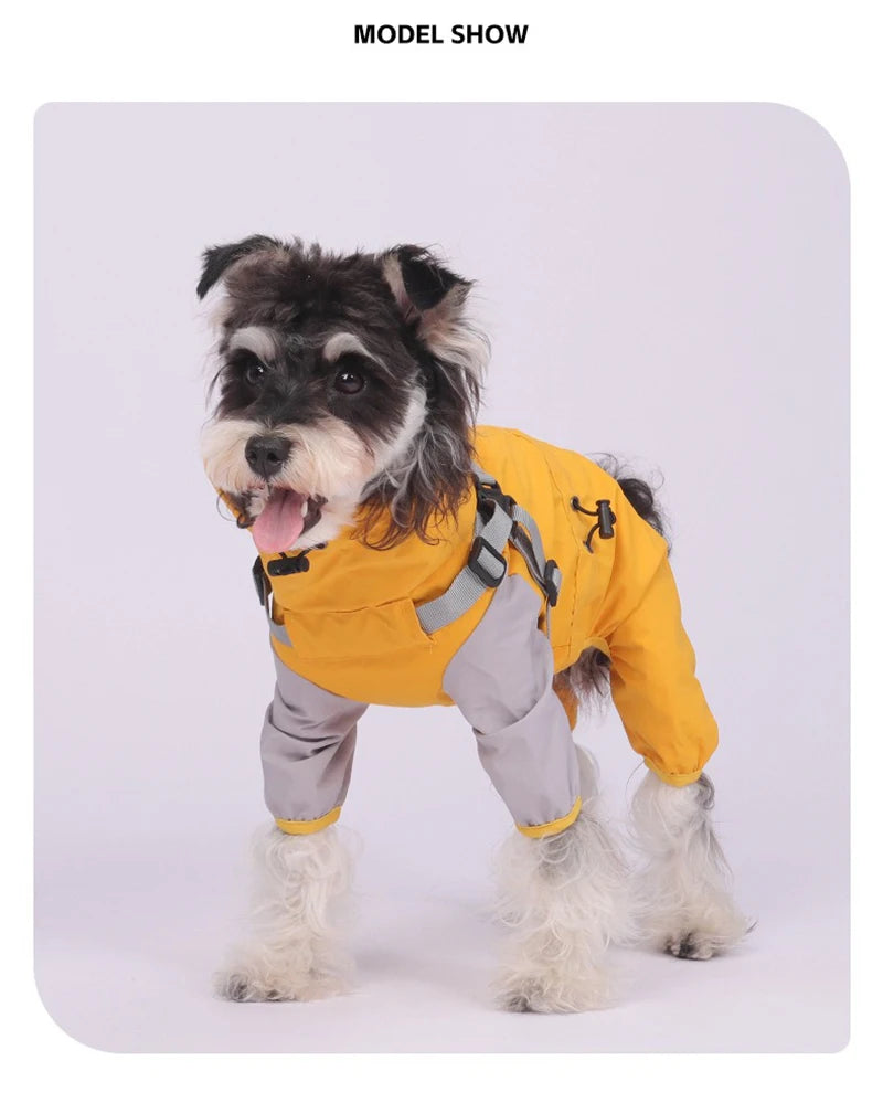 Waterproof Reflective Hooded Dog Raincoat – S to 3XL