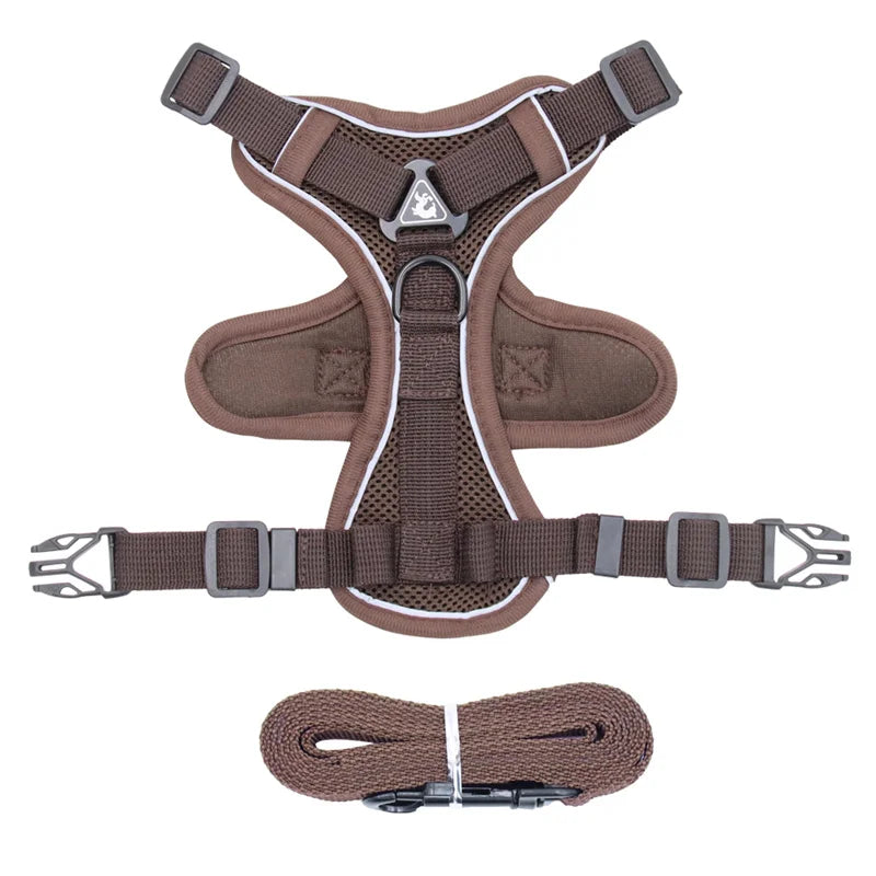 Reflective Mesh Cat & Dog Harness with Leash Set