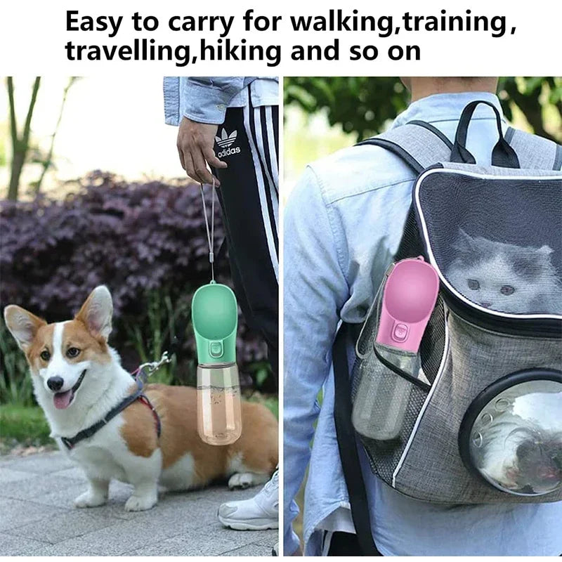 Portable Pet Travel Water Bottle with Bowl
