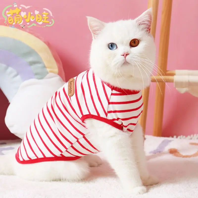 Classic Stripe Sleeveless Vest for Cats & Small Dogs