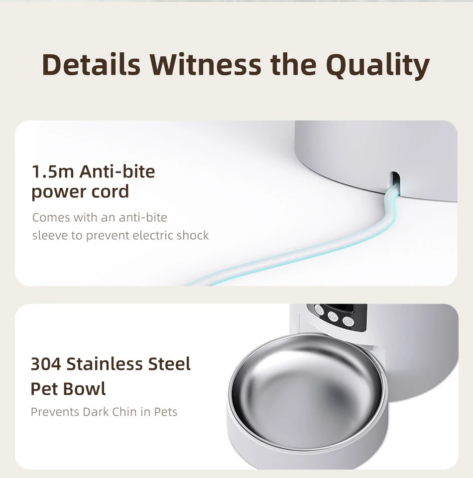 Smart Automatic Pet Feeder with 1080P HD Camera & Wi-Fi Control
