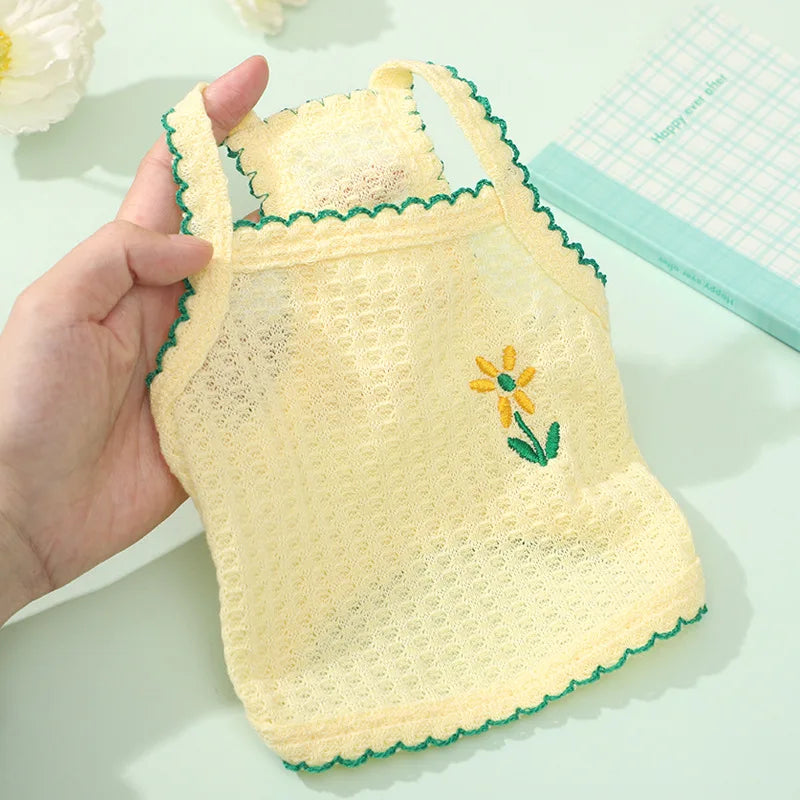 Solid Cotton Dog Vest - Breathable Summer Clothing for Small Dogs