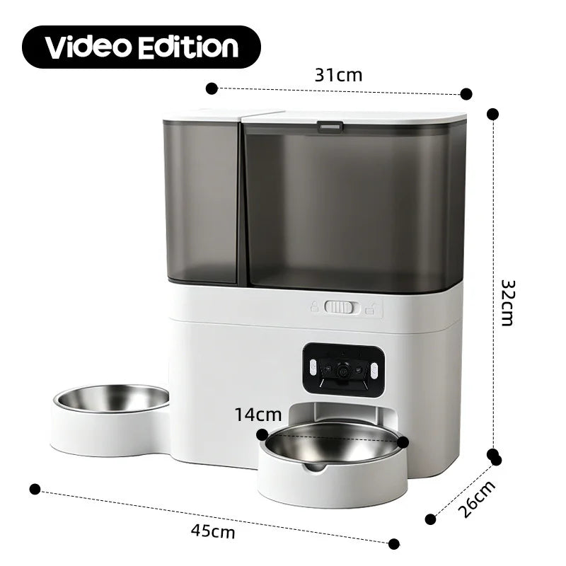 2-in-1 Smart Pet Feeder & Water Dispenser with WiFi Camera & App Control