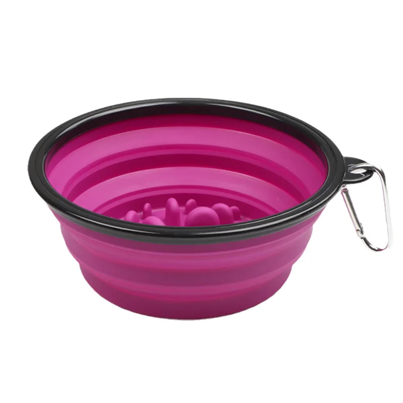 Foldable Dog Slow Feeder Travel Bowl