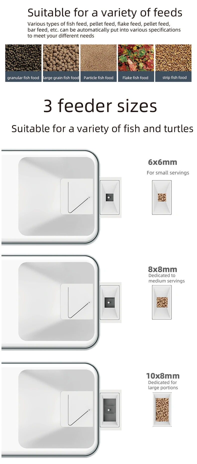 Smart WiFi Automatic Fish and Turtle Feeder - Multiple Capacity Options