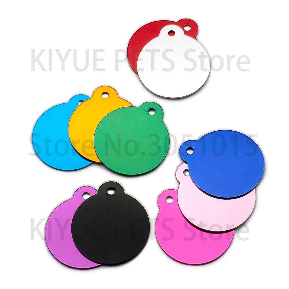 Personalised Laser-Engraved Pet ID Tags – Aluminium Round Pendants, Pack of 100