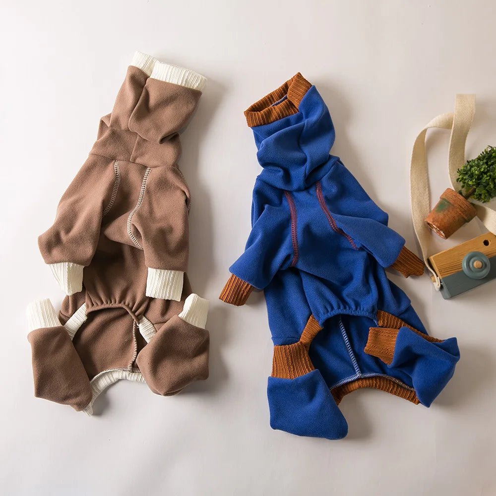 Pull pour chien en peluche à col montant — Couche de base chaude à quatre pattes