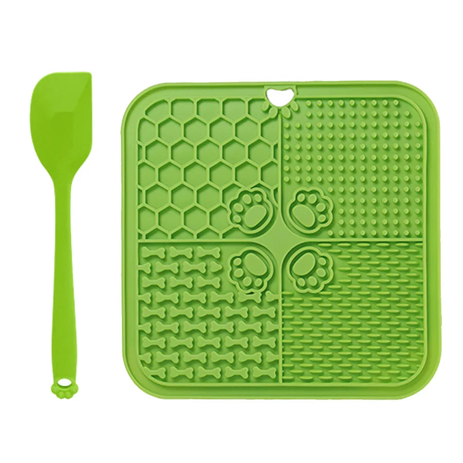 Silicone Slow Feeding Lick Mat with Spatula