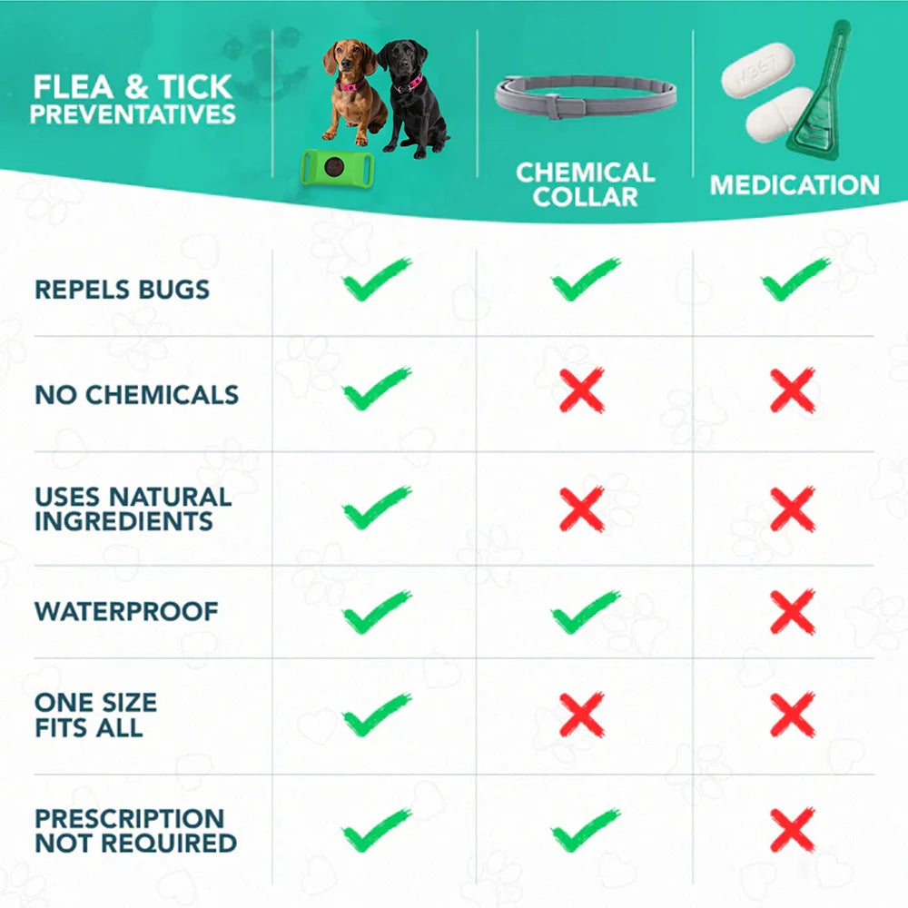Natural Essential Oil Flea & Tick Collar Pendant – Chemical-Free Protection for Dogs & Cats