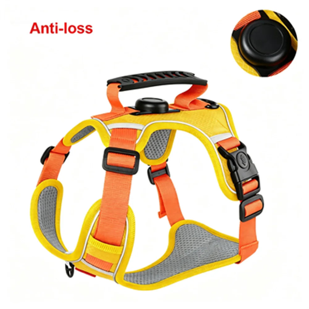 Reflective No-Pull Dog Harness Vest with AirTag Holder