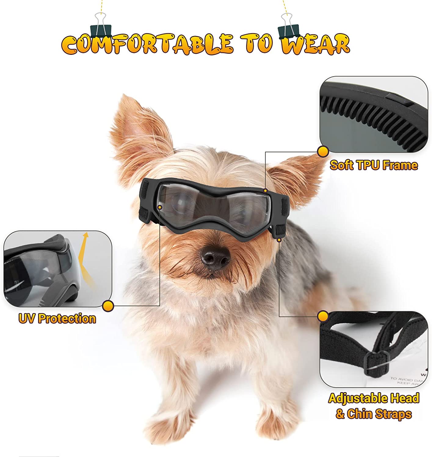Lunettes pour chien de petite race - Lunettes de soleil de protection UV pour chiots