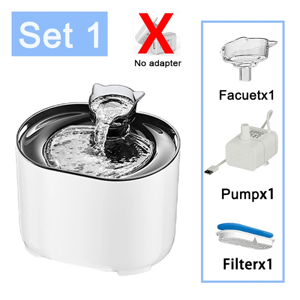 Filtered Pet Water Fountain for Cats & Dogs
