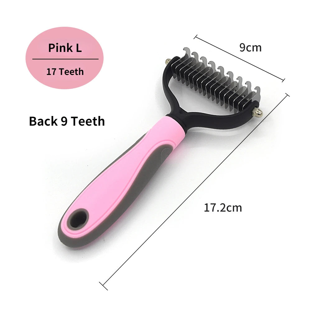 Pet Deshedding Brush - Professional Dog & Cat Hair Remover Grooming Comb
