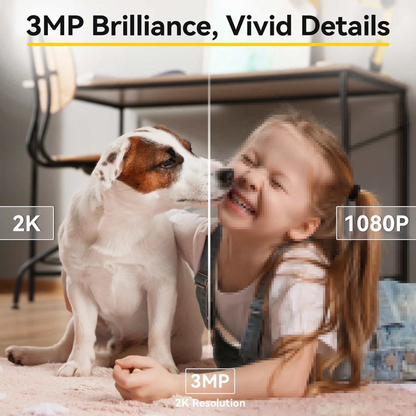 2K Indoor WiFi Pet Camera — 360° Pan & Tilt with Night Vision & 2-Way Audio