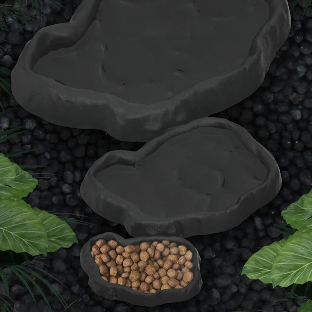 Reptile Rock-Style Food & Water Bowl for Terrariums