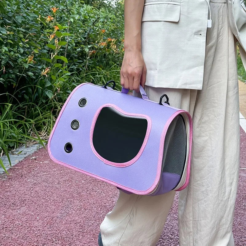 Portable Foldable Pet Carrier Backpack for Small Dogs & Cats — Lightweight & Breathable Travel Bag