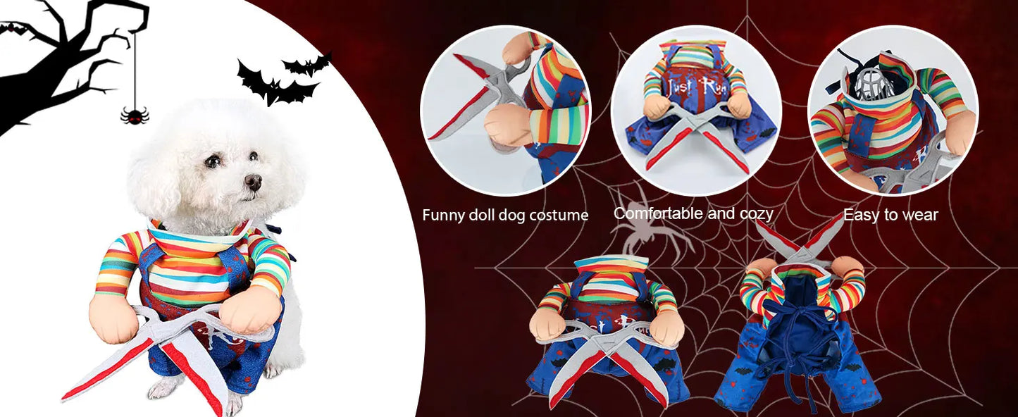 Halloween Pet Costume - Funny Scissors Doll Outfit for Cats & Dogs