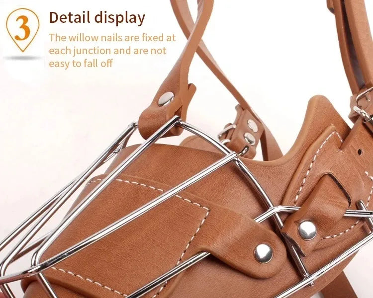 Adjustable Leather Dog Muzzle – Anti-Bite & Breathable