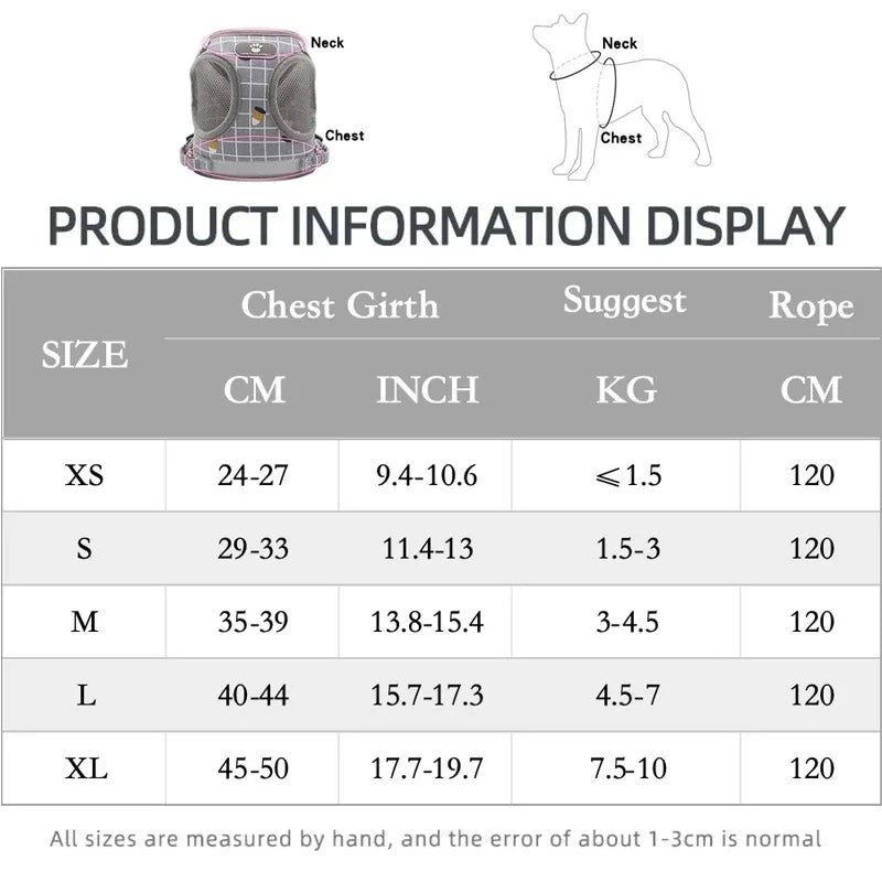 Gilet Tactique pour Chien avec Sangle de Poitrine