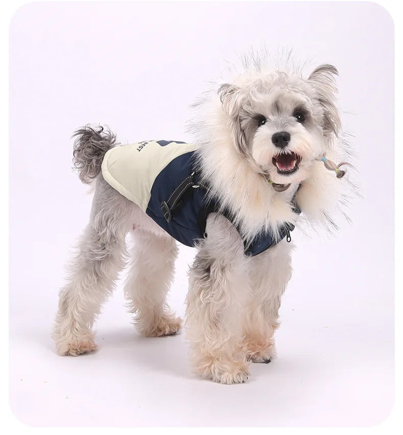 Fleece Hooded Dog Jacket – Warm Plush Winter Coat for Dogs & Cats