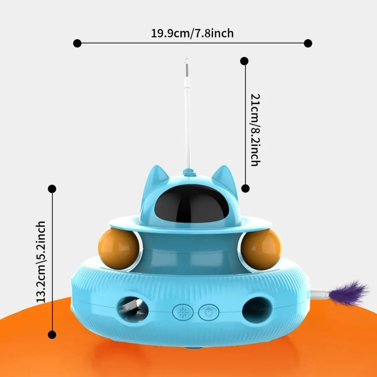 Jouet interactif intelligent 4-en-1 pour chat avec laser, plumes et balles de piste