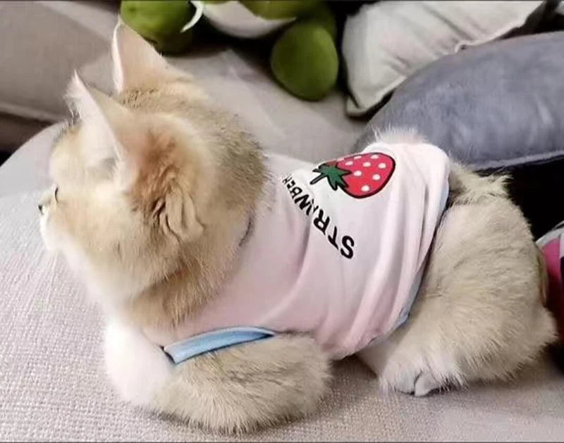 Cartoon Print Summer Vest for Cats & Small Dogs