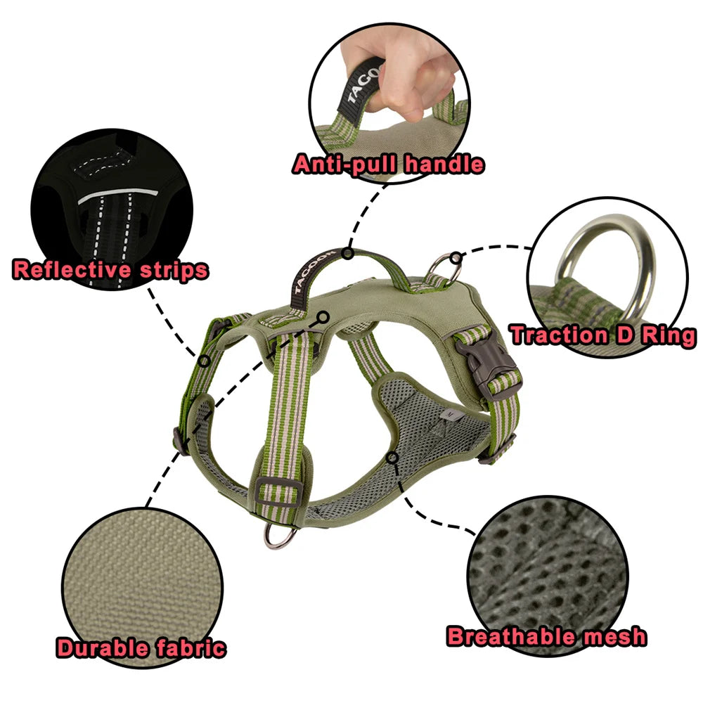 No Pull Big Dog Harness with Handle for Small Medium Large Dogs Weimaraner Doberman Pinscher Fashion Durable Pet Vest Harnesses